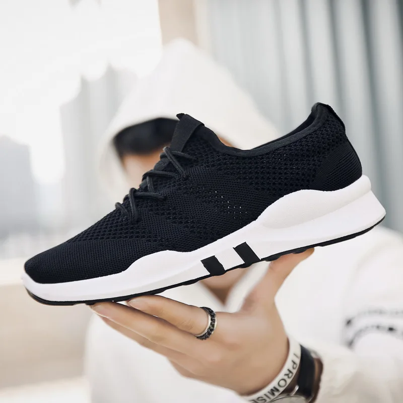 Men\'s Non-slip Running Shoes Knitted Mesh Breathable Shoes Men Sneakers Comfortable Man Casual Shoes Soft Bottom Tenis Masculino