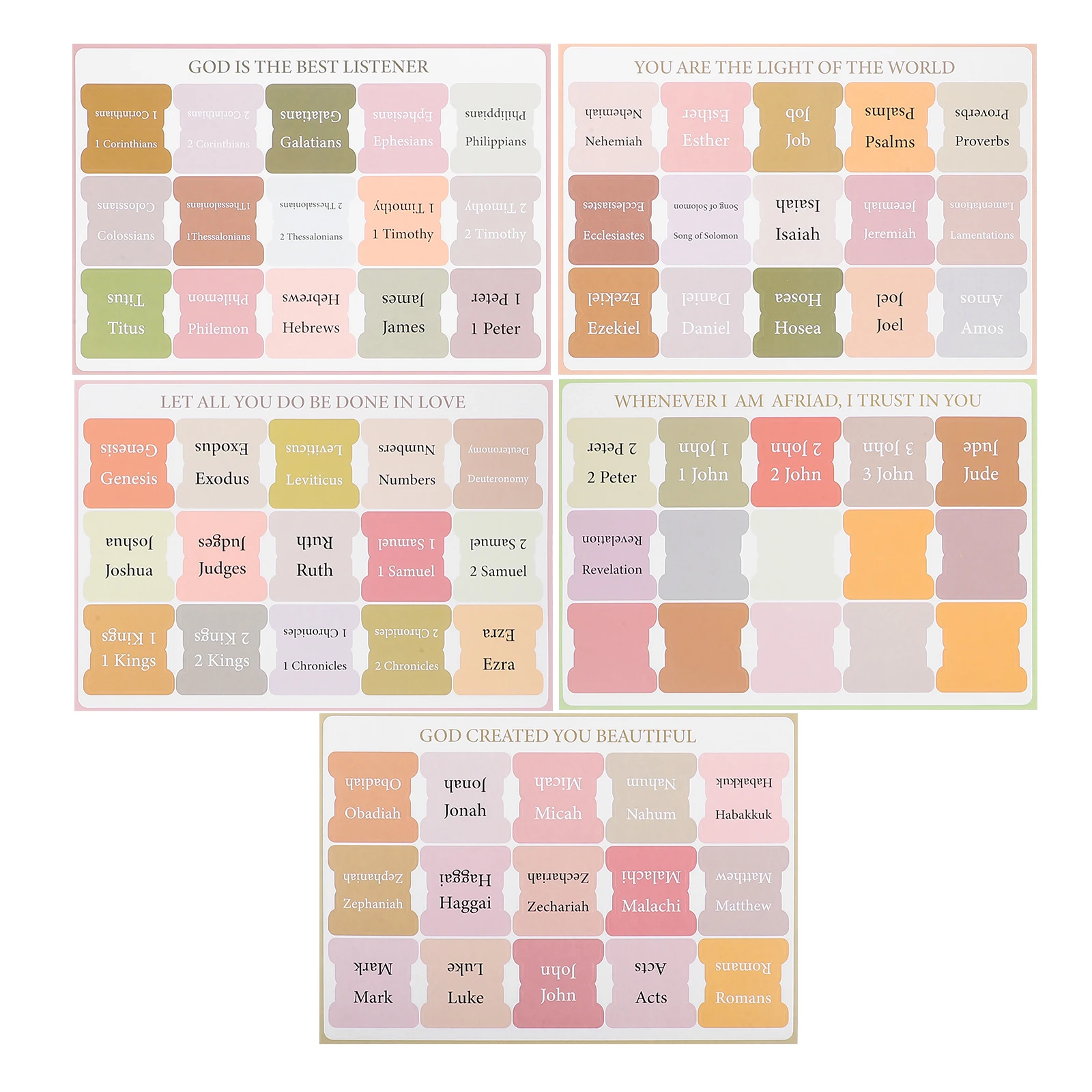 Bohemian Style Bookmarks Bible Study Tabs Index Labels Page Dividers Clear Font Reading Accessories For Women