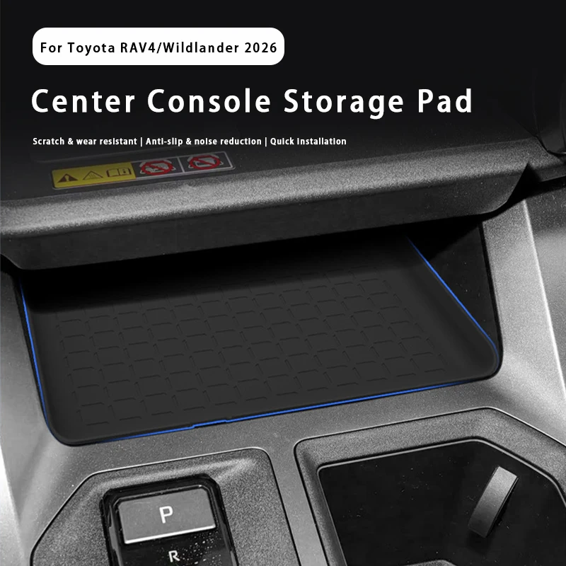 For Toyota RAV4 Wildlander 2026 Center Console Armrest Pad Silicone Car Central Armrest Organizer Tray Mat Accessories