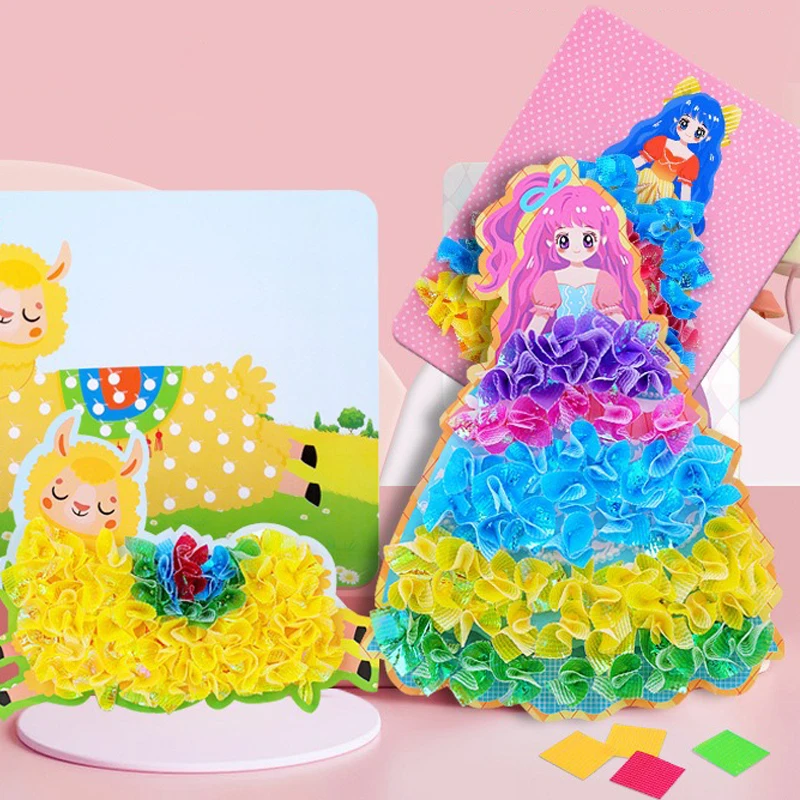 Dress Up Book for Girls Handmade Children's Puzzle Poke Happy DIY Sticky Painting Creative Dream Princess Stickers Book