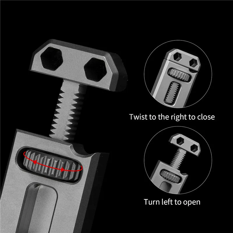 Titanium Alloy Mini EDC Wrench Multifunctional Pry Bar Bottle Opener Portable Keychain Pocket Tool Accessory Screwdriver