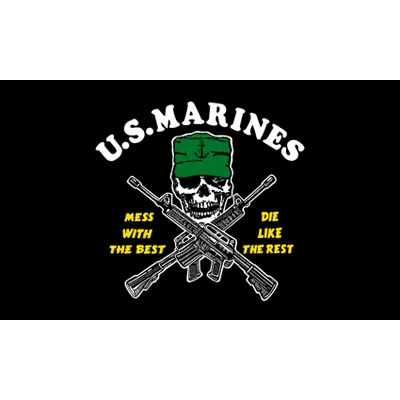 90x150 CM skull US Marines Flag mess with the best die like rest