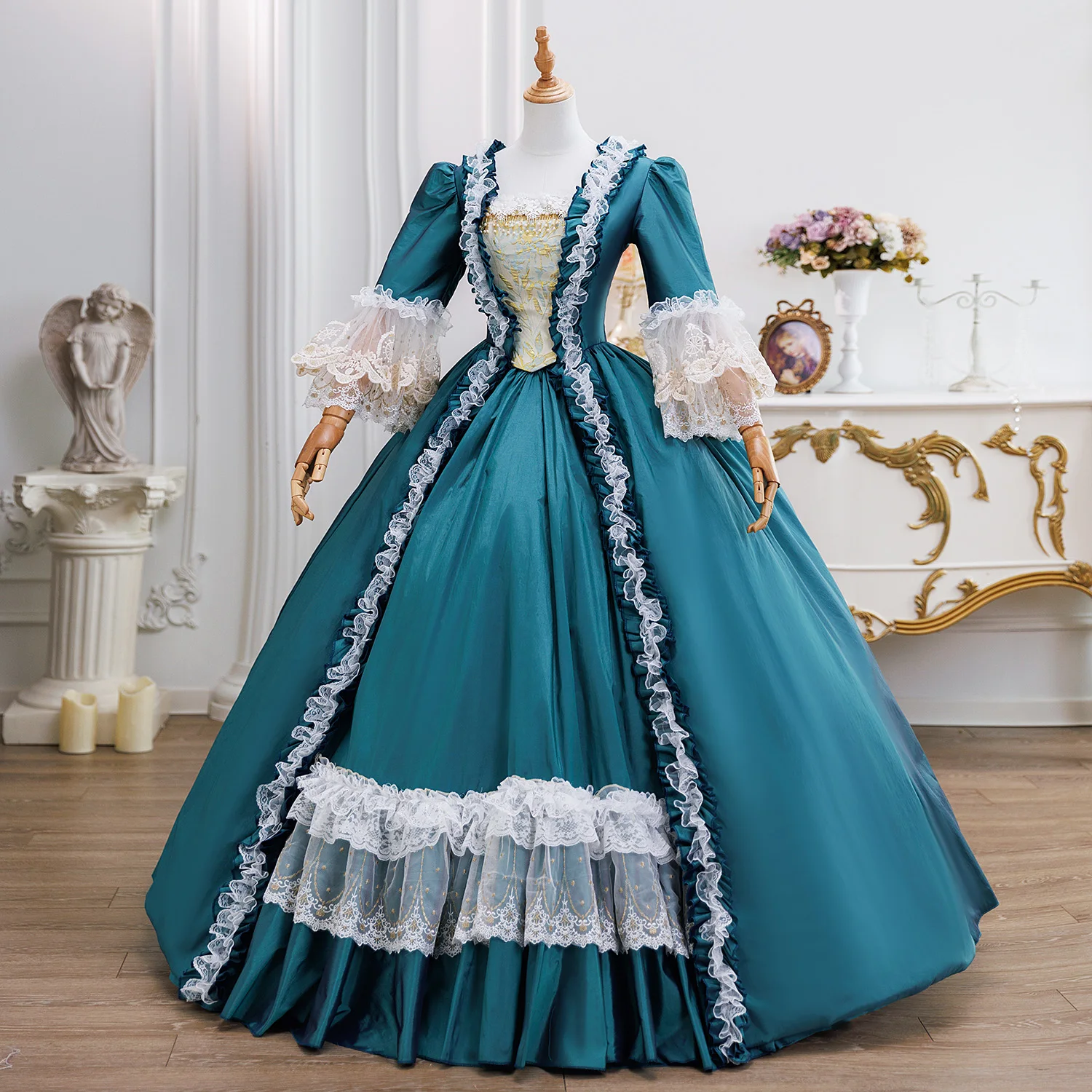 Abito da ballo medievale Abiti da sera barocchi Teatro Masquerade Marie Court Prom Abito storico da sfilata rinascimentale vittoriano
