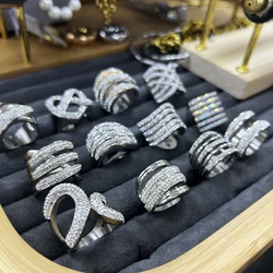 Kalen Vintage Retro Style Steel Ring for Women Clear Crystal Jewelry Fashion Stainless Steel Engagement Wedding Rings