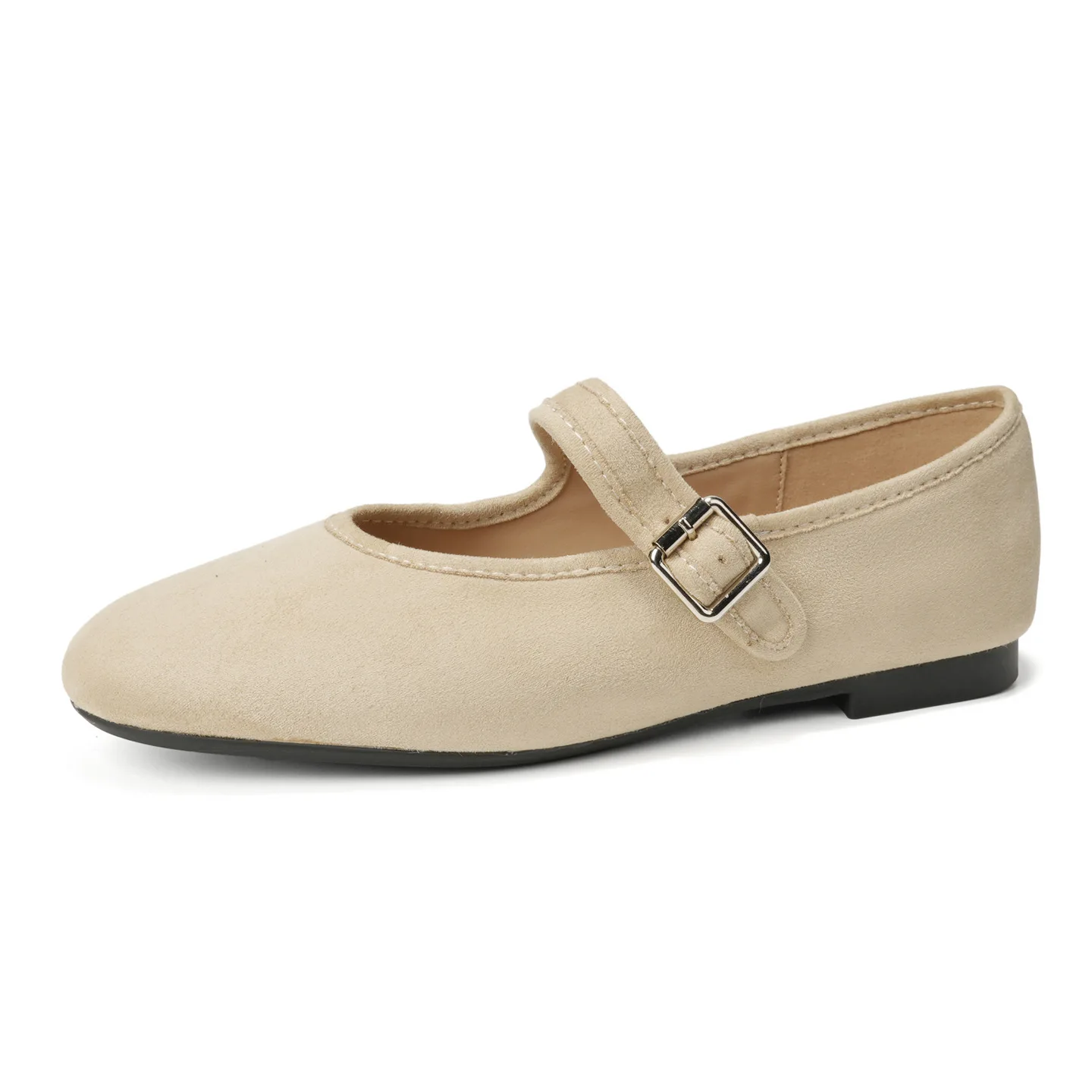 

Женские замшевые туфли Мэри Джейн на плоской подошве с пряжкой и круглым носком, удобные повседневные/платья, элегантная повседневная/вечерняя обувь