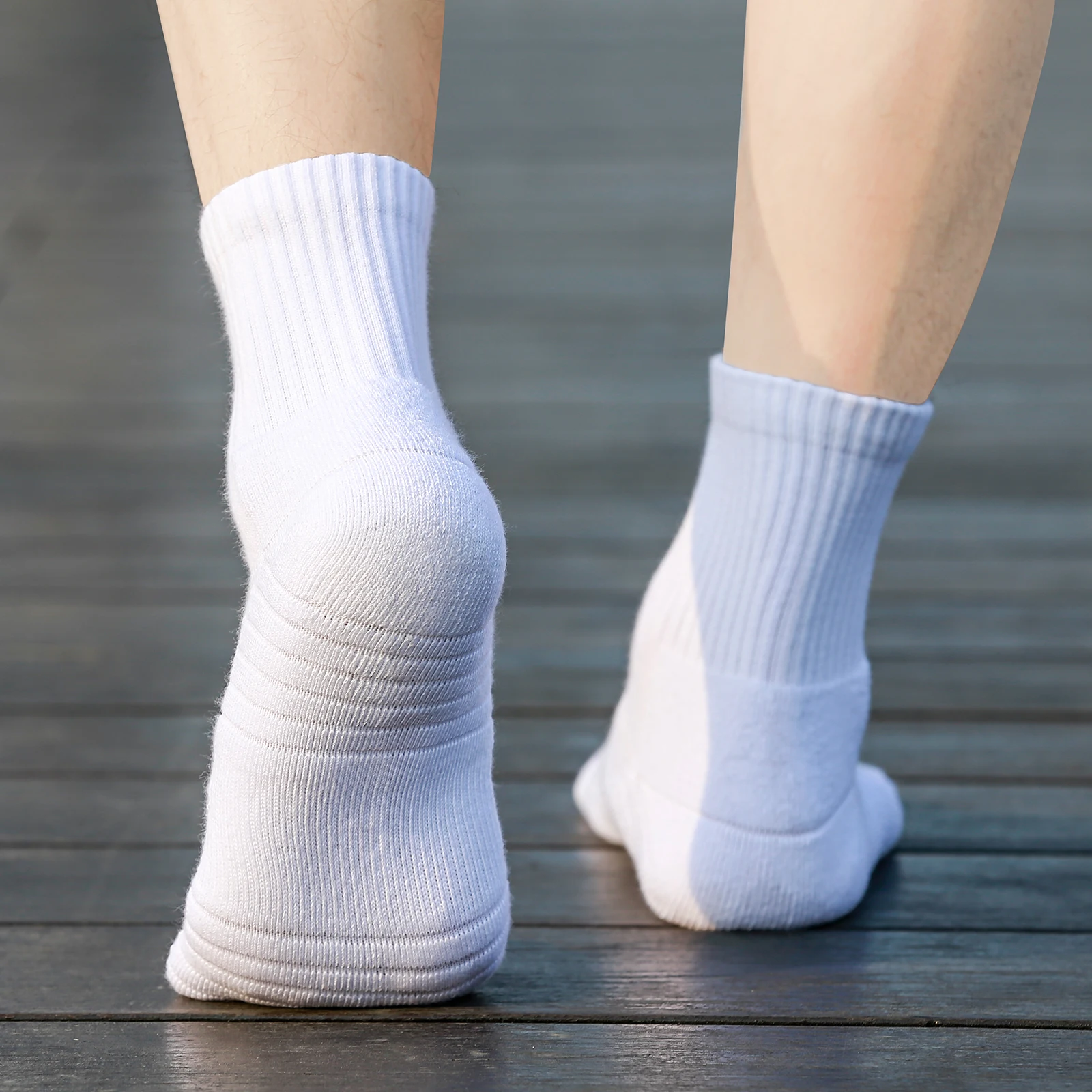 YUEDGE-Calcetines de algodón con cojín para hombre, calcetín DE TRABAJO deportivo, atlético, absorbente de humedad, 5 par/paquete