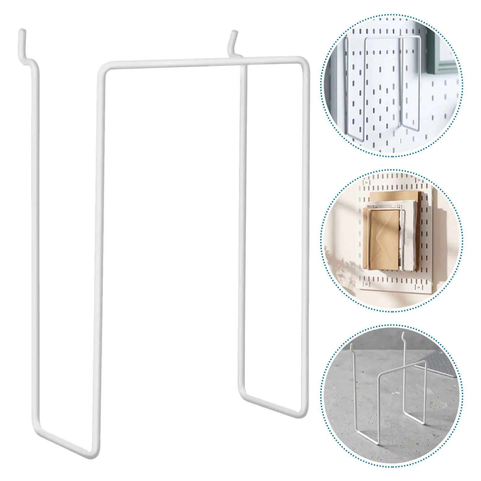 5Pcs Wall Mounted Magazine Holder Pegboard Organizer Shelf Rack Adjustable Mail Document Holder Office Storage