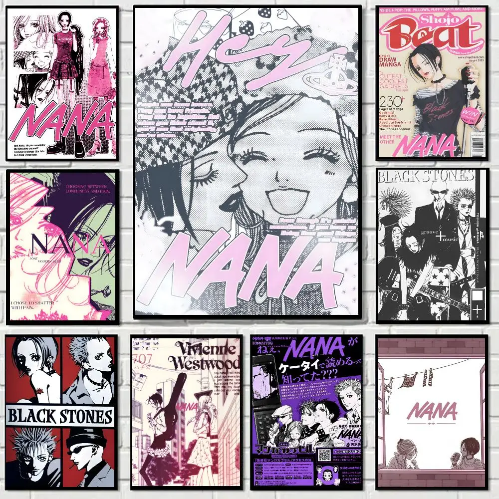 Nana anime Poster Self-adhesive Decal Living Room Bedroom Party Bar Decor Moisture-proof Fade-resistant