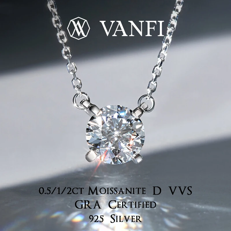 

Kfvanfi Женское ожерелье с муассанитом, лабораторный бриллиант, высокое качество, стерлинговое серебро 925 пробы, белое золото 18 карат, роскошный банкетный кулон