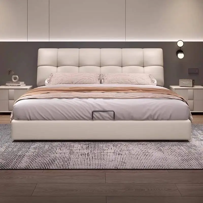 

Cheap Luxury Set Double Bed Frame Medium Range Adults Full Size Double Bed Bedroom Storage Modern Camas De Casal Home Furniture