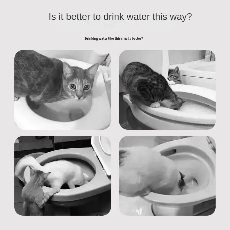 Automatic Cat Toilet Water Dispenser, Anti-Overturning, Drinking Flow, Funny Water Dispenser