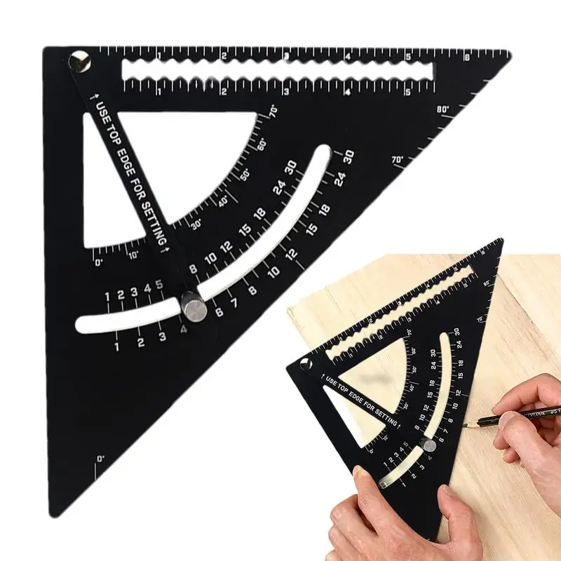 Rafter Square Thicken Adjustable Framing Square Woodworking Square Metal Triangle Ruler Protractor For Woodworking Carpentry