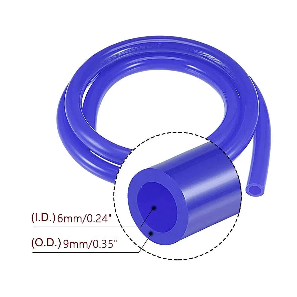 고품질 10피트 ID 1/4인치 10mm 고온 강화 실리콘 진공 호스 튜브 (공기 및 물용) 블루 블랙 GJG-0003