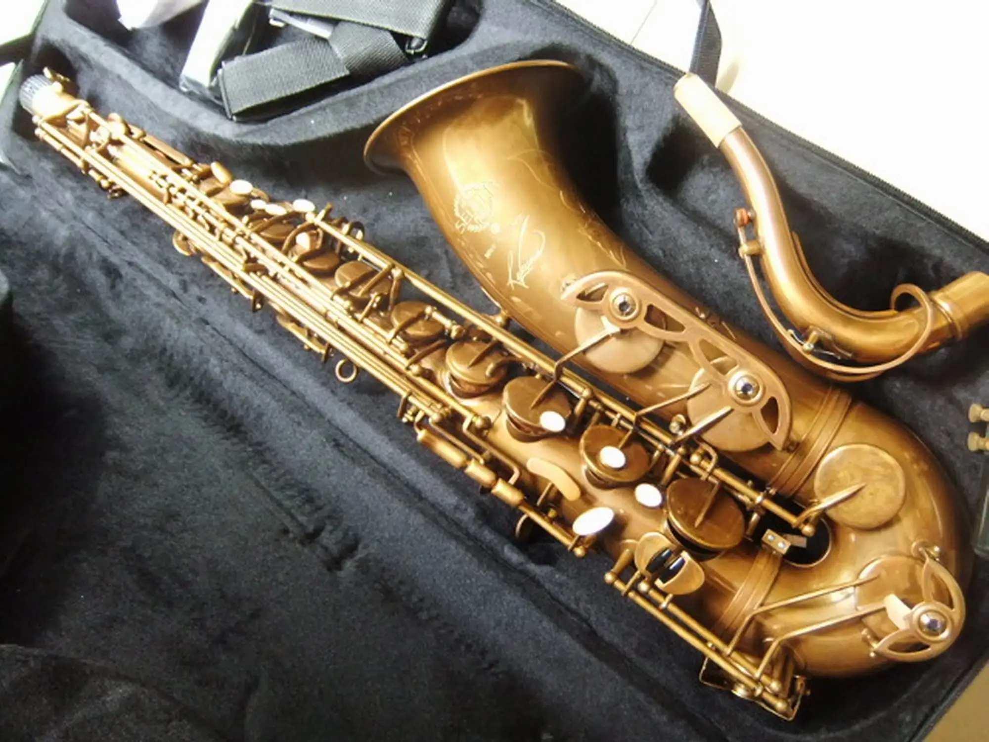 New Tenor Saxophone Gold Tenor Sax Made Of All Copper Professional Imitation Antique Gold Aged Gold 110615