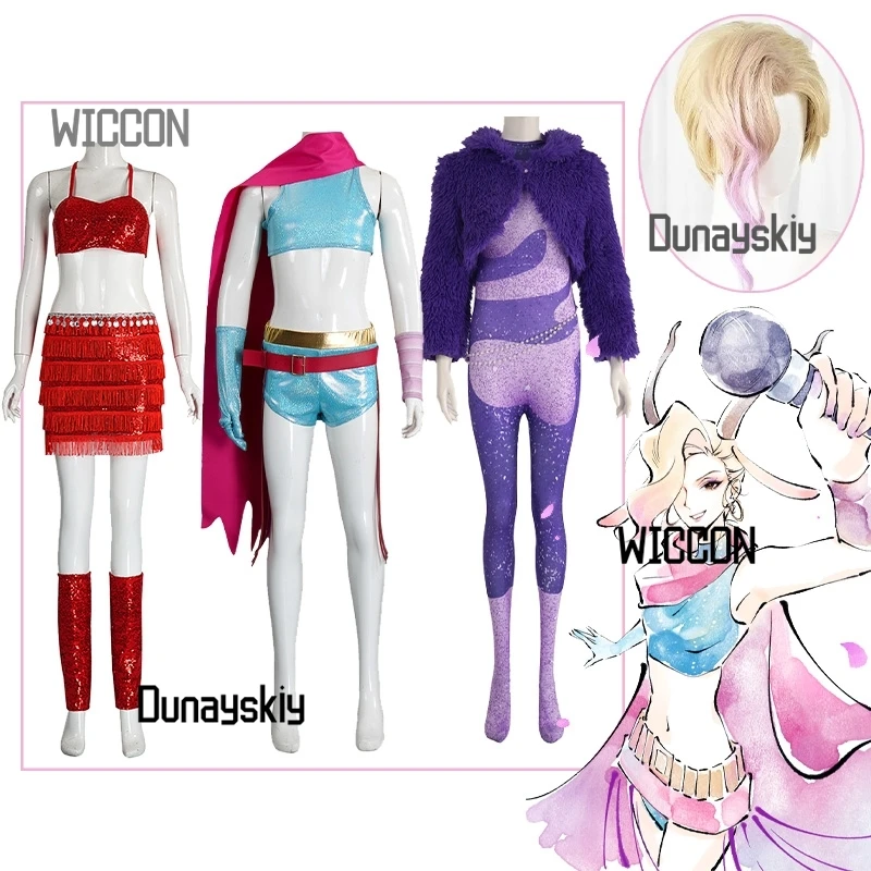 

Kawaii Gazelle Women Girls Cosplay Costumes Wig Idol Stage Skirts Red Sliver Purple Animal Cute Sets Daily Stage Party Carnival