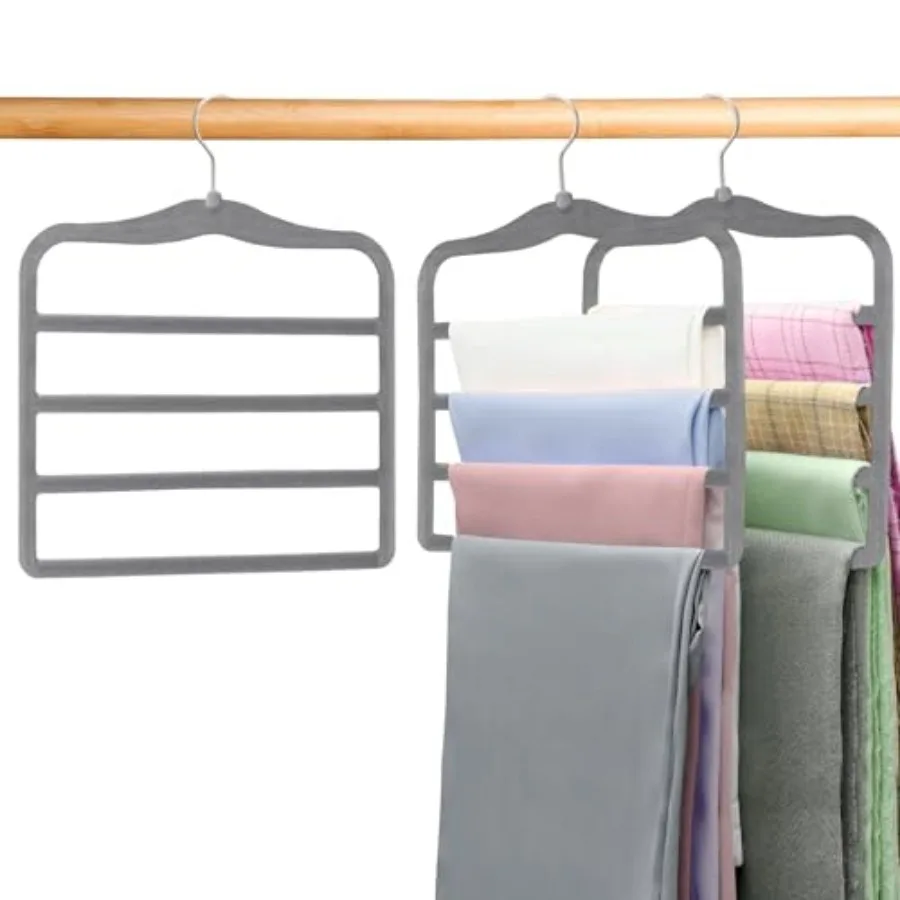 

Closet Organizers and Storage, Magic Pants Hangers Space Saving, 4 Tiers Skirt Hangers, Jean Scarf Hangers, Closet Organizer Cl