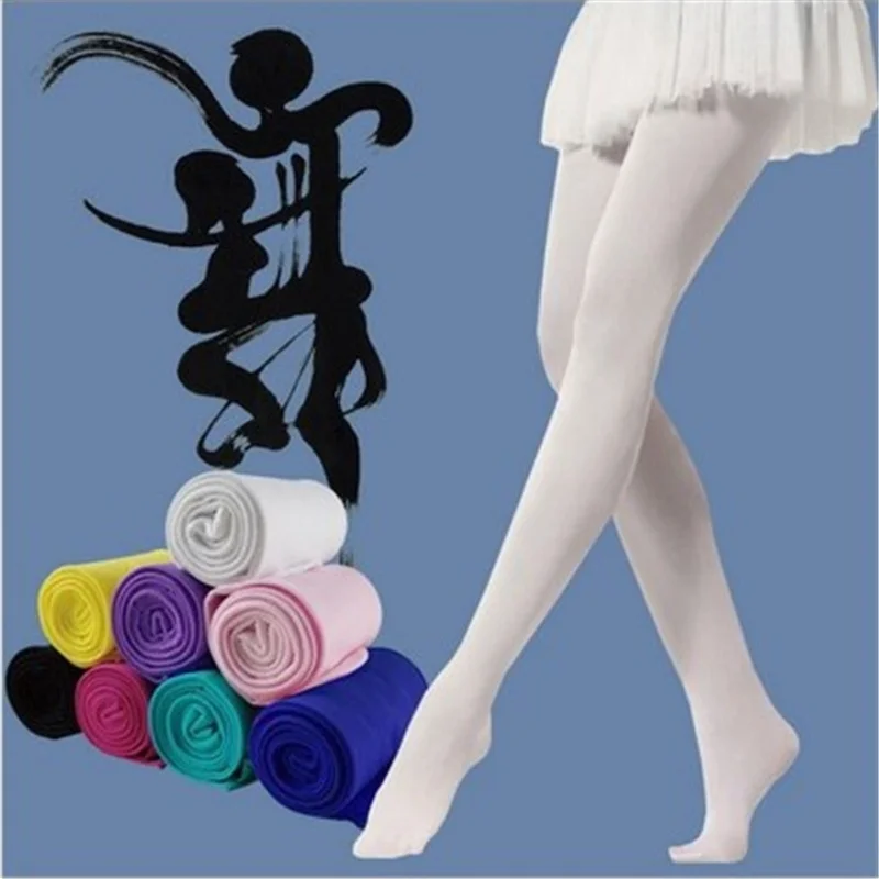 Spring and summer thin velvet children's dance ballet pantyhose long tube candy colored pantyhose ballet tight socks