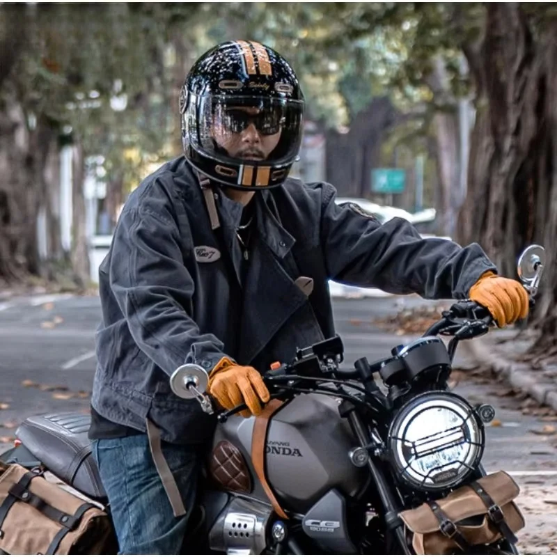 Fiberglass retro full helmet knight motorcycle helmet that women's all-season helmet 투구