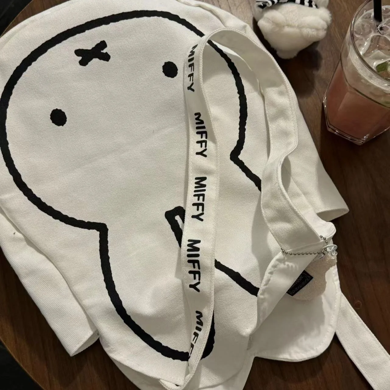 Miffy Cartoon High Capacity One Shoulder Canvas Bag Versatile Fashion Handbag Schoolbag Shoulder Bag Gift For Girls view 4