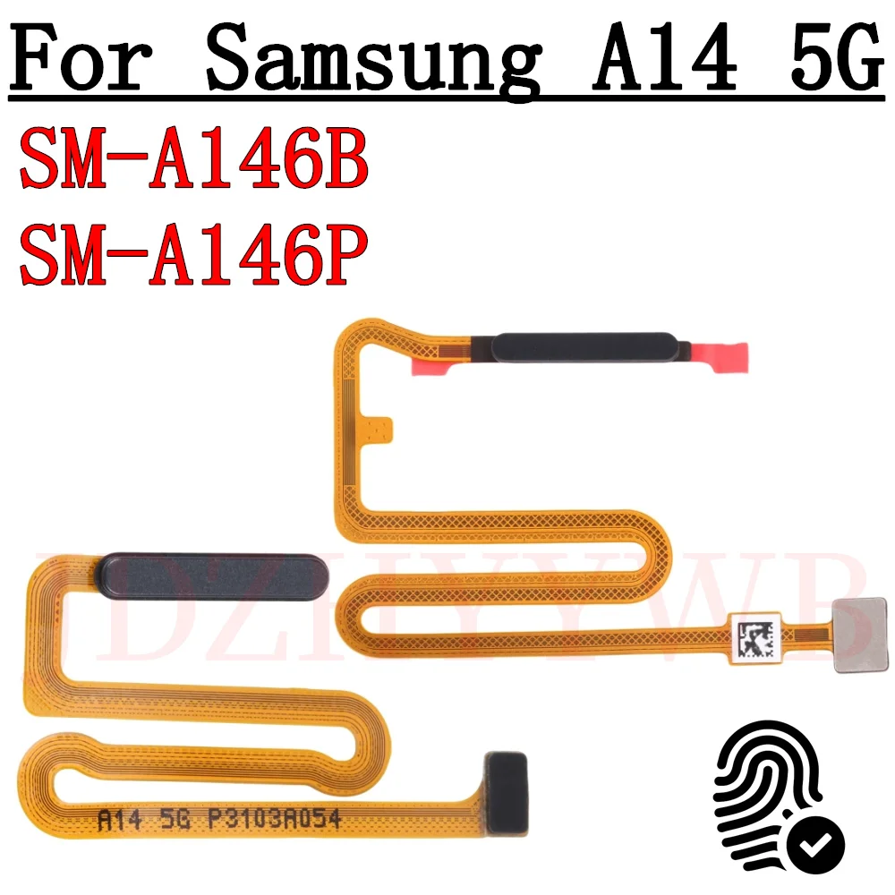 Home Return Key Menu Button With Side Power Fingerprint Sensor Flex Cable For Samsung Galaxy A14 5G A146B A146P