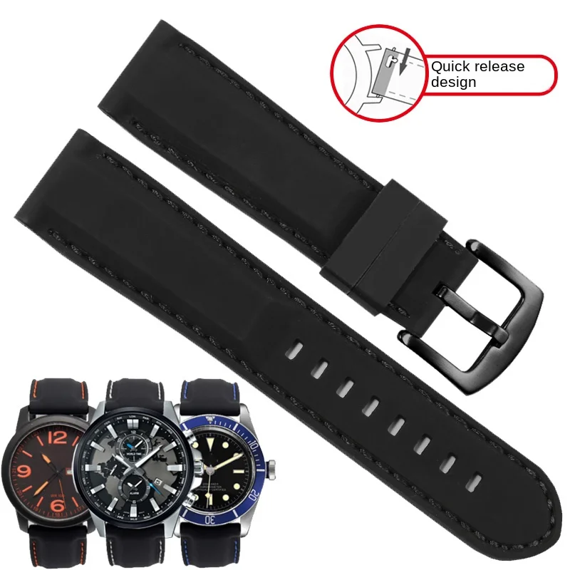 

Silicone Replacement Strap Substitute For EFR-303/Swordfish MTP-1375/Water Ghost EFS-510 Series Rubber Watchband 18/20/22/24mm