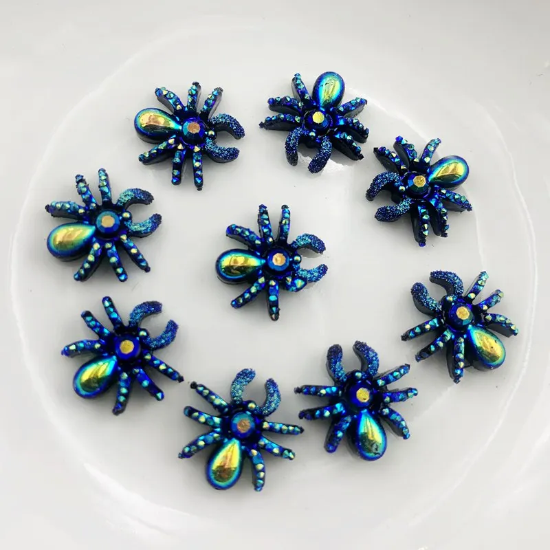 30pcs resin spider DIY decoration  AB/ White Rhinestone spider armour jewellery for earring decoration