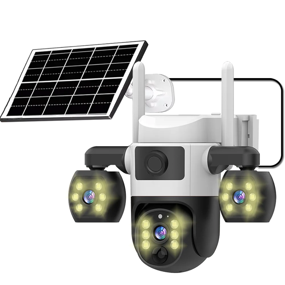 4G-Solarkameras mit SIM-Karte, kostenlosen Daten, Smart Home 360°-Fernüberwachung, PTZ-Monitor, wasserdichter Outdoor-Sicherheitsschutz, kabellose HD-Nachtsicht, eingebauter Akku,