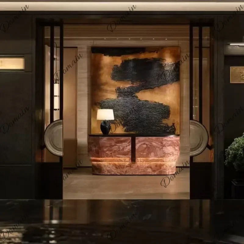 81 N Arc imitation marble hotel company front hall Shimadai clothing store medical beauty front desk bar restaurant entrance