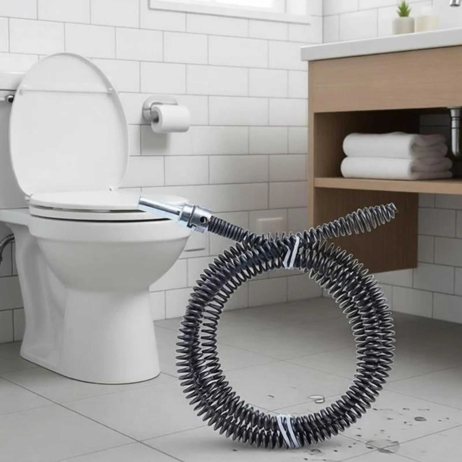 Drain Cleaning Cable Flexible Metal Auger Snake Pipe Unclogging Tool Heavy Duty Plumber for Kitchen Bathroom Toilet