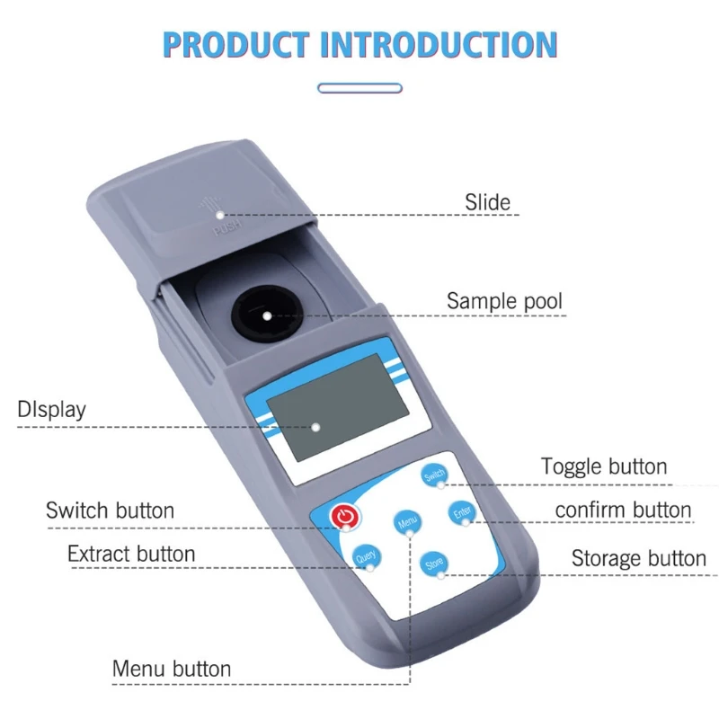 Portable Turbidimeter Microcomputer Scattered Light Turbidity Meter Intelligent Colorimeter Measure 0-200 NTU 0.1