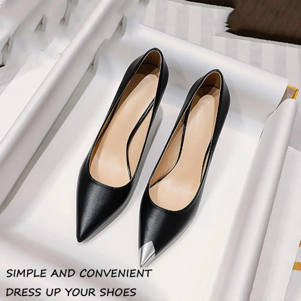 1pair Decoration Shoe Repair High Heels Tip Cap Anti-kick Metal Shoe Clips Anti Wear Shoe Pointed Protector High Heels