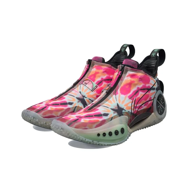 Li Ning WOW 9 Basketball Shoes Men's Low Top White/Pink/Black/Kohlrabi Green ABAR119-9 view 3