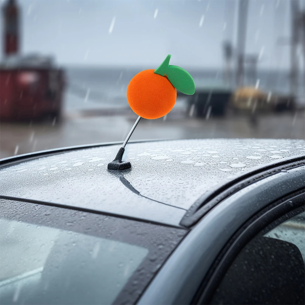 

2 pcs Antenna Ball EVA Car Roof Car Antenna Pendant Accessories Orange Sturdy Universal Vehicle Decorative Toppers