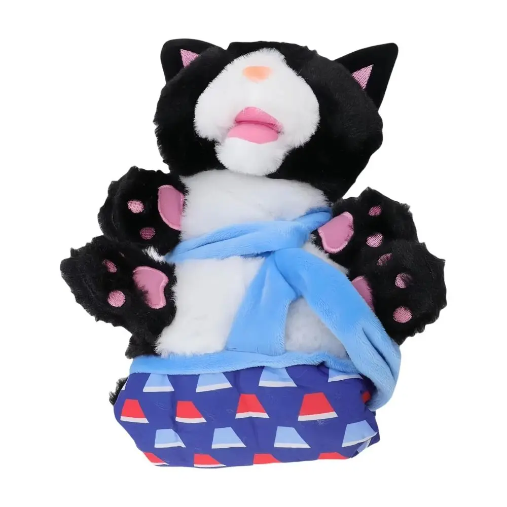 Juguetes interactivos para gatos, guante de lucha libre, acolchado resistente, forma de gato, marionetas para gatos, guante de mano de peluche suave para niños