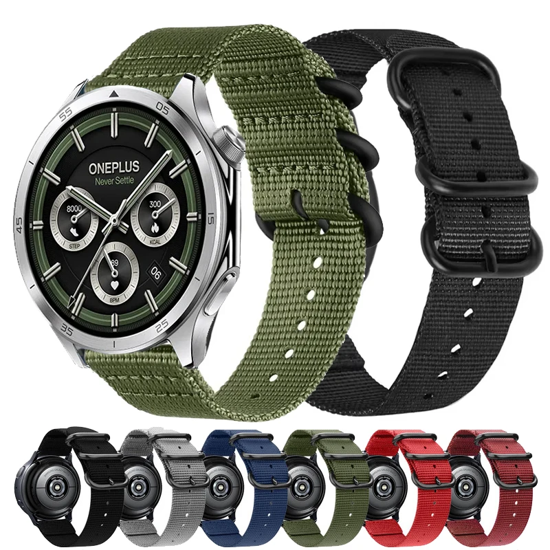 22mm Woven Nylon Band For OnePlus Watch 46mm/OnePlus Watch 3 2 2R Bracelet Correa Sport For OPPO Watch S X X2 4 Pro Wristband