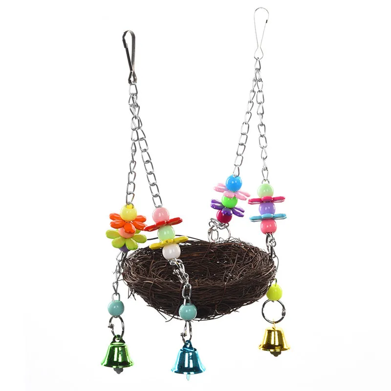 Handcraft Bird's Nest Toys For Birds Parrots To Play Bite Climb Bird Swing Toys