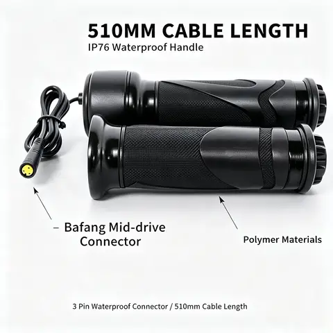 Waterproof E Bike Twist Throttle Grip for Bafang Motor 24V 36V 48V With Connector Universal Speed Control Replacement Part