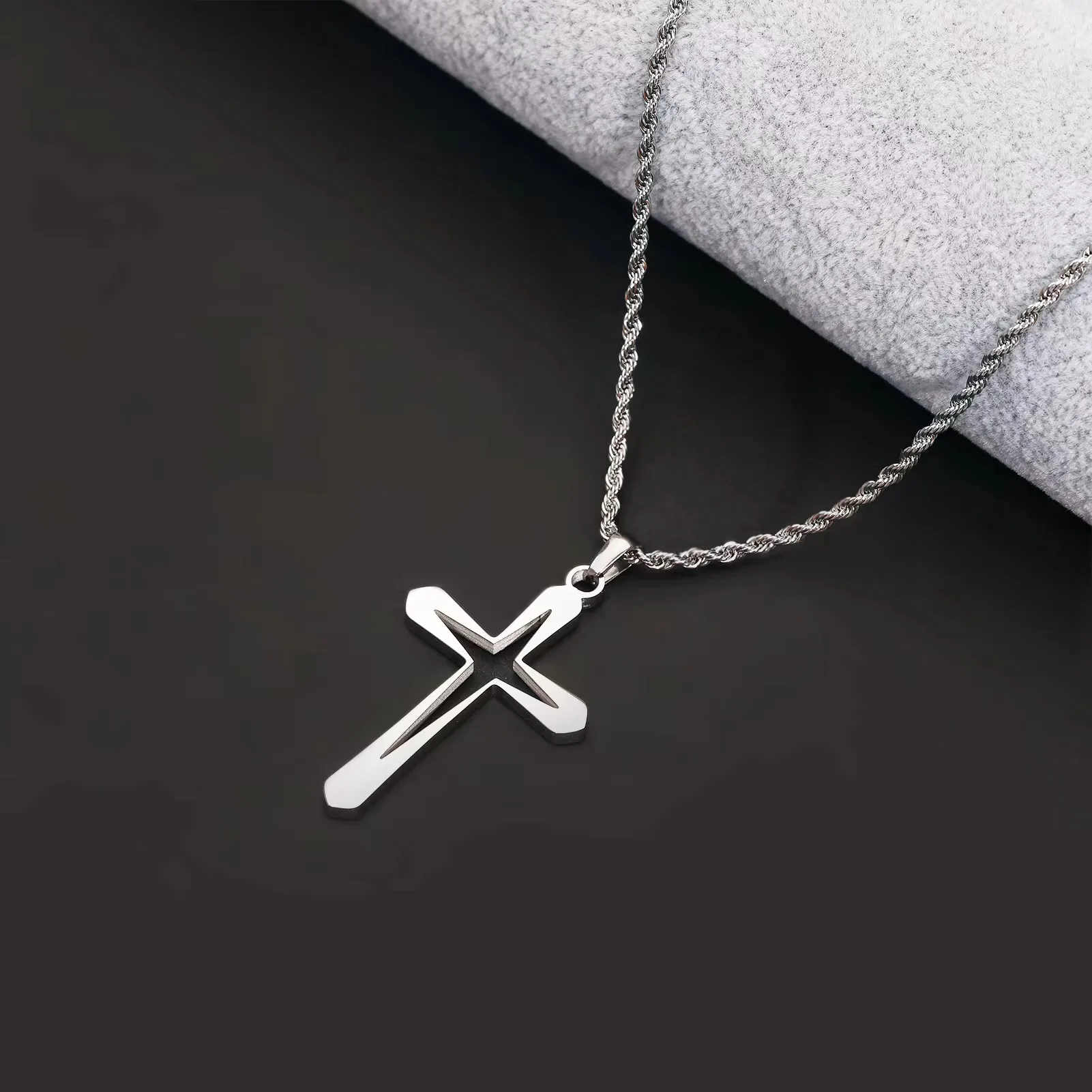 yyhcS999 silver couple star cross pendant sterling silver necklace trendy brand fashion personality guardian gift silver jewelry