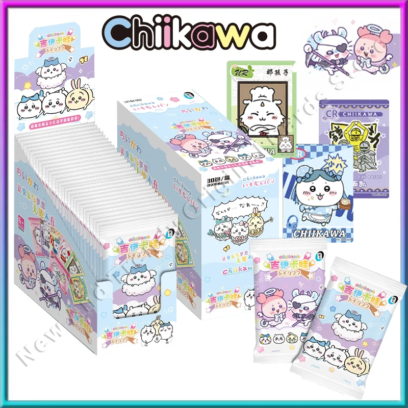 Caja de tarjetas Chiikawa Kiikawa Usaqi Xiaoba Anime periférico tarjeta pequeña colección caja ciega regalos de vacaciones regalos para niños