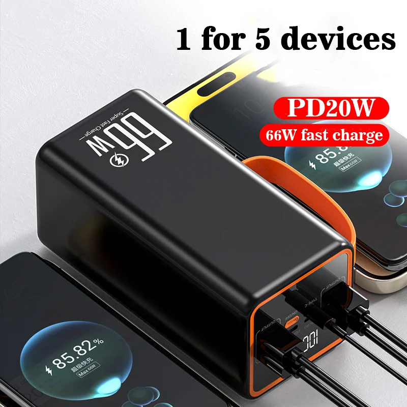 66 واط 50000 مللي أمبير قوة البنك سعة كبيرة PD20W 20000 مللي أمبير Powerbank المحمولة شاحن سريع بطارية خارجية آيفون شاومي سامسونج #3