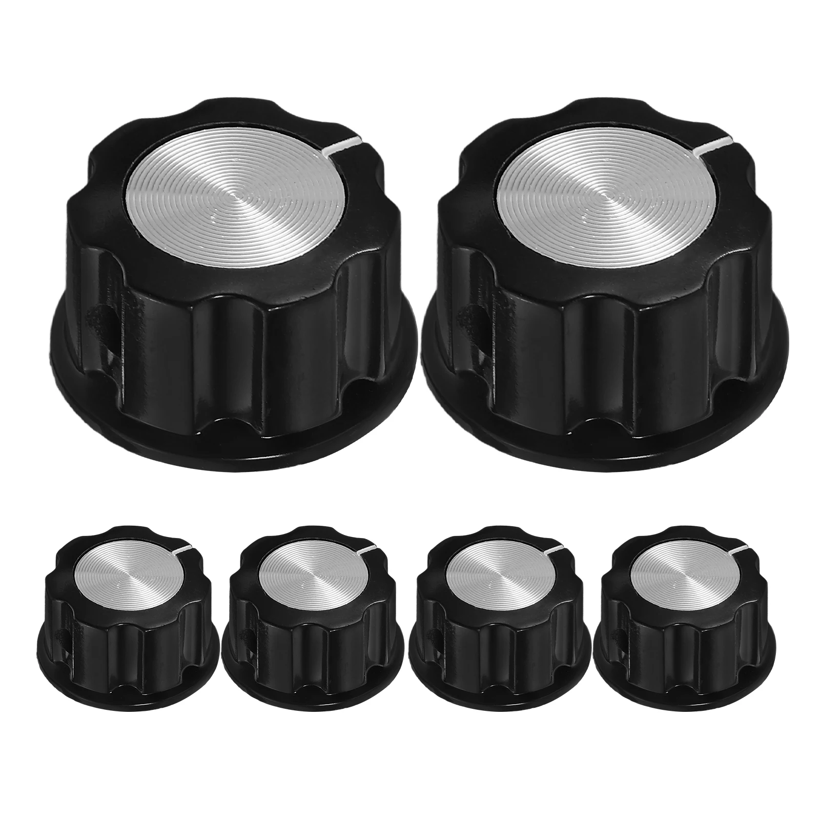 

6 Pcs Knob Cap Aluminum Amplifier Knobs Bass for Electric Guitar Replacement Volume