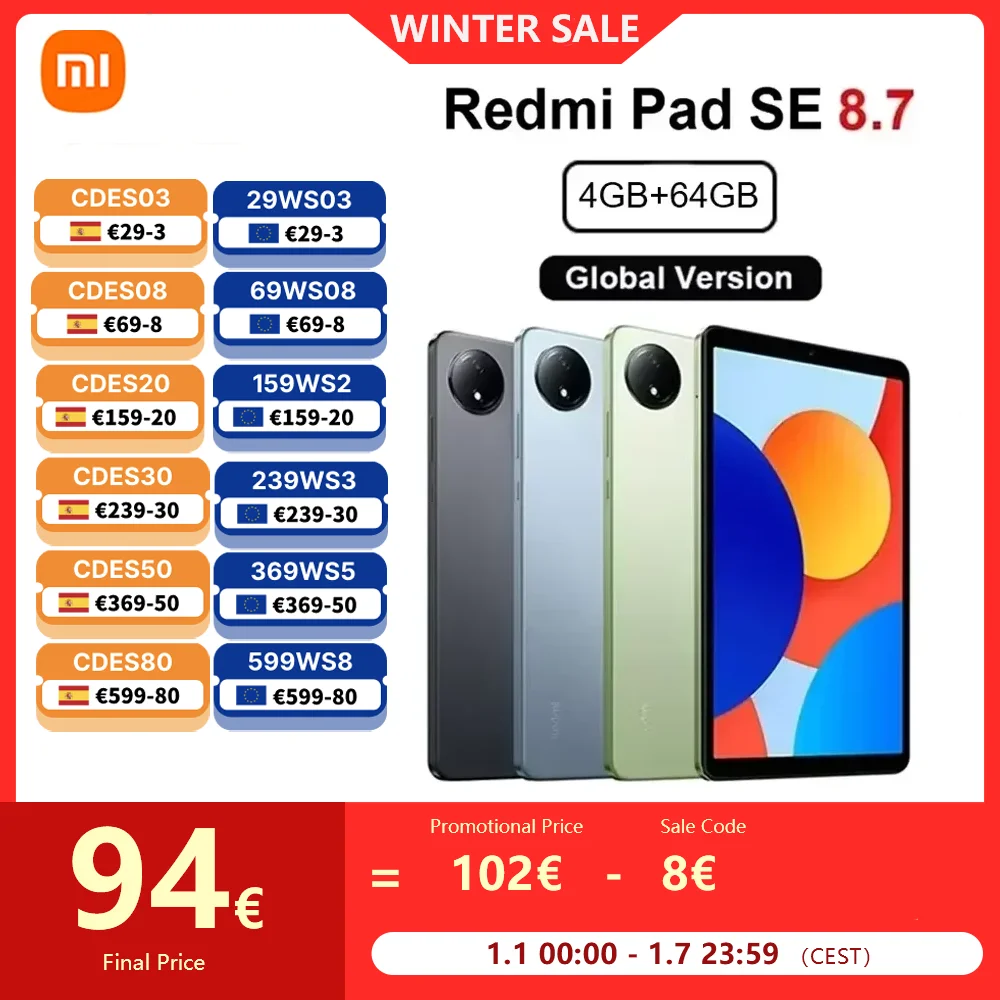 Global Version Xiaomi Redmi Pad SE Mi Tablet 4GB 128G 8GB 256G Snapdragon® 680 90Hz 11\