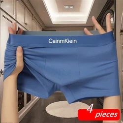 4 pçs roupa interior masculina hombre calcinha boxers curto sólido masculino roupa interior macia calcinha shorts roupa interior