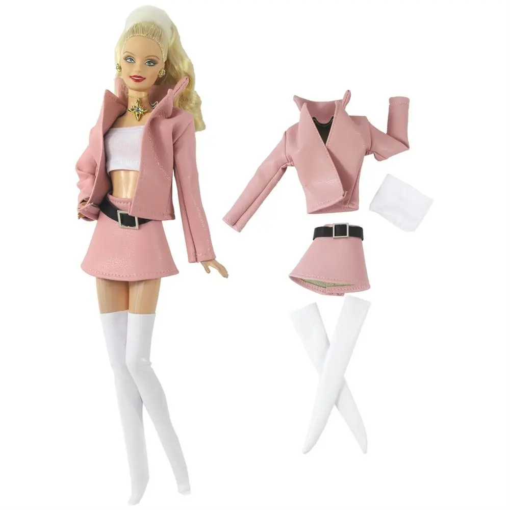 

Doll Accessory PU Leather Doll Casual Wear Cool Fashion Jacket Coat Doll Clothes Outfits Slim Cut Doll Dress Handmade