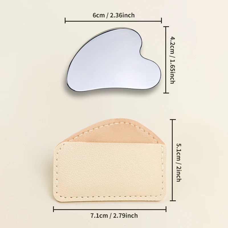 เครื่องขูดรองพื้นใบหน้าสแตนเลสรูปหัวใจแบบพกพาและใช้งานได้จริง 1 ชิ้นสำหรับการล้างเครื่องสำอาง