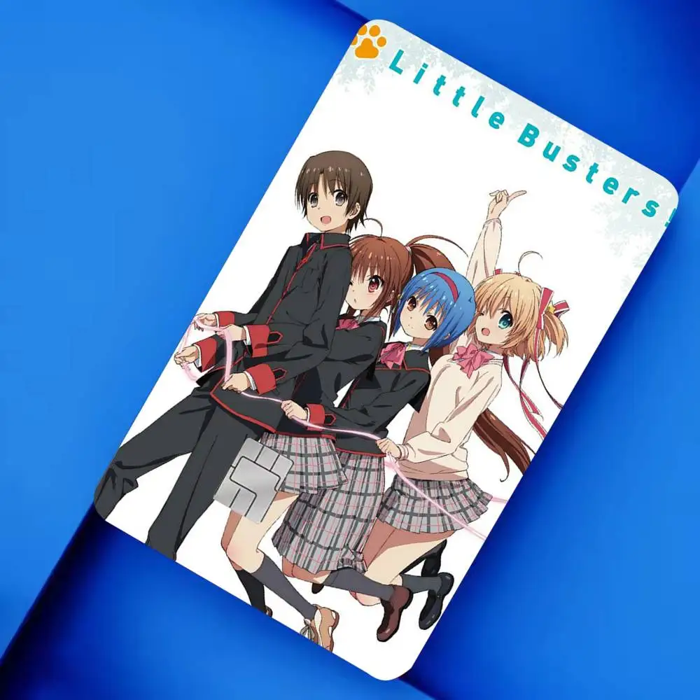 L-Little Busters poster 4pcs 1Set Laser Holographic Sticker Skin Cover for Credit Bank Debit Card