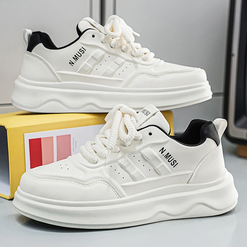 

New 2026 Men's Sporty Casual Trendy Shoes Breathable Versatile Low-Top Thick-Heeled Flat Shoes Lightweight Comfortable Footwear