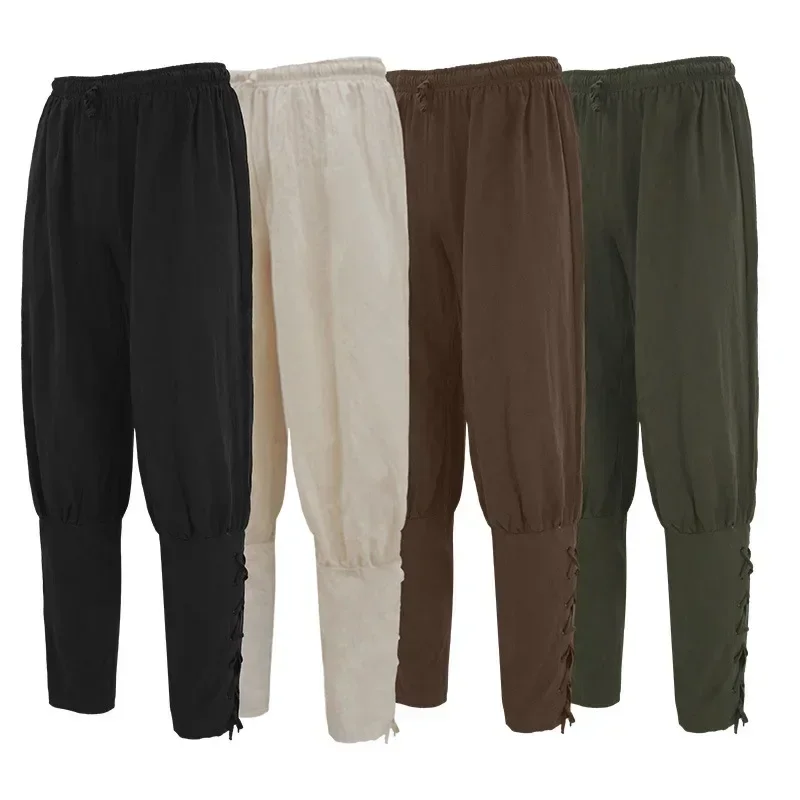 

Men's Summer Men's Trousers Ankle Strap Pants Medieval Pirate Casual Pants
