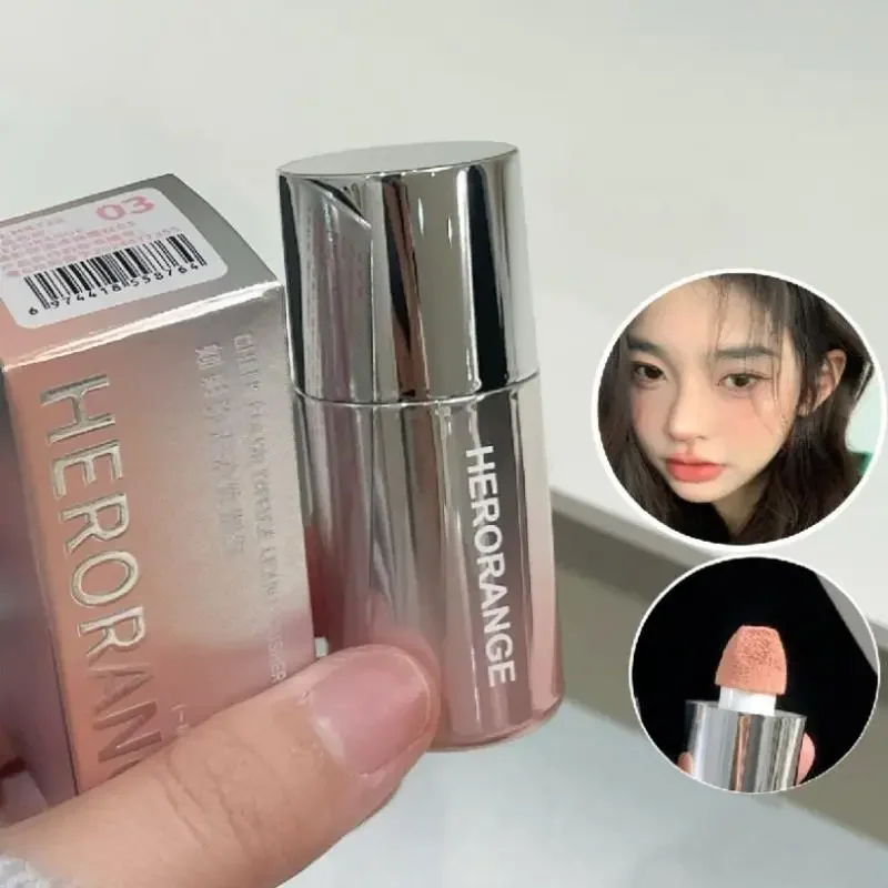 防水性と長持ちする色補正リキッドブラッシュスティック、スポンジチップ付き、唇と頬に適しています、