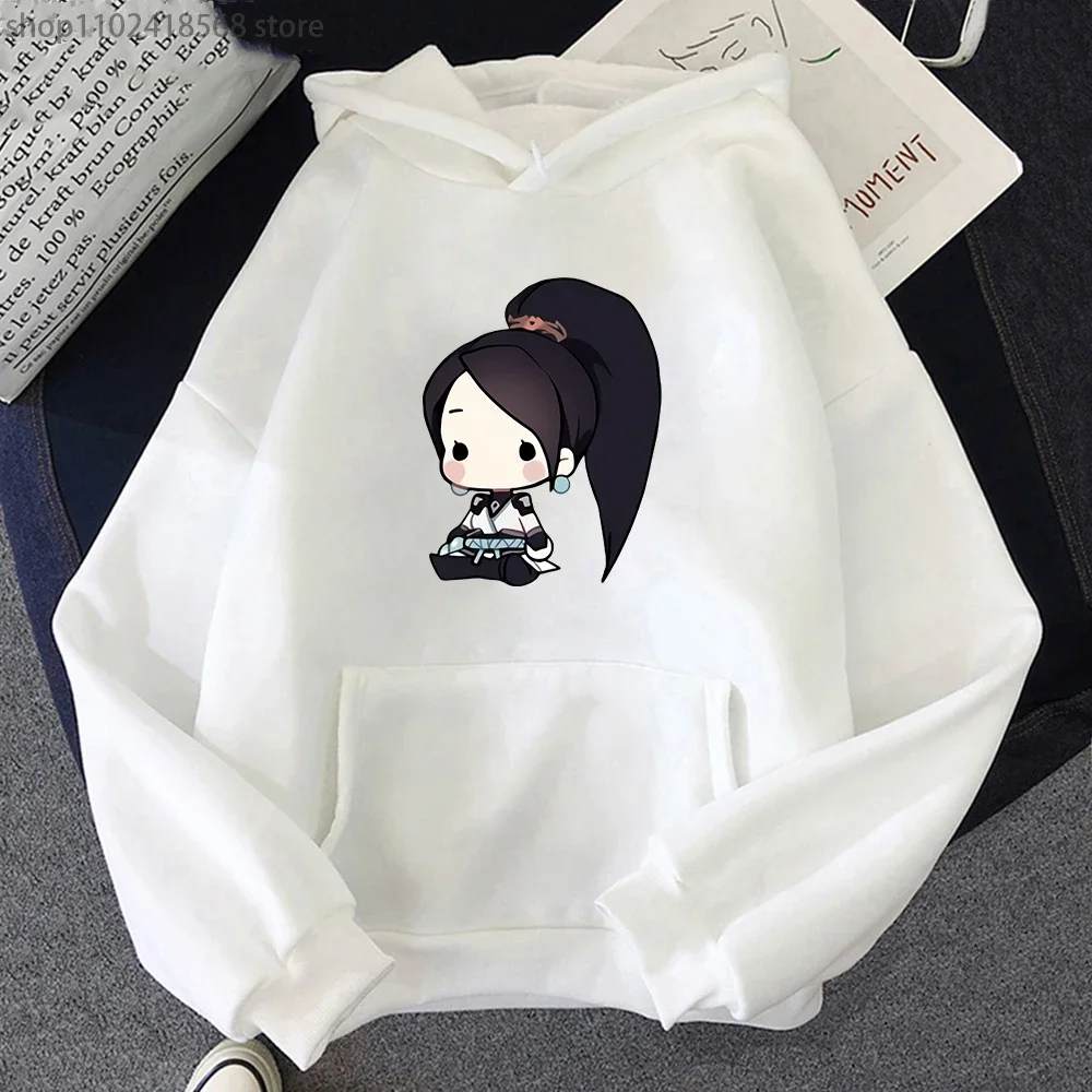 Cartoon Valorant Hoodie Unisex Sage Streetwear Women Autumn Winter Y2k Clothes for Teens Felpa Moletom Aesthetic Lounge Wear Men